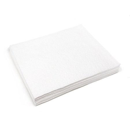 Sorbent Pad, 19 gal, 15 in x 18 in, Hazardous Liquids and Non-Hazardous Liquids, White, 100 PK