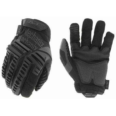Tactical Gloves, Synthetic Leather Palm, 7 in Length, Hook-and-Loop Cuff, Full Finger, Black, Size S