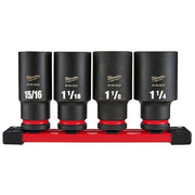 1/2 in Drive 6 Point Socket Set, SAE, 4 pcs