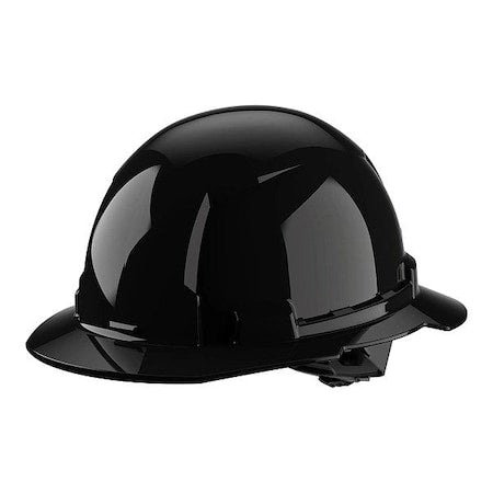 BOLT Black Full Brim Hard Hat w/4pt Ratcheting Suspension - Type 1, Class E