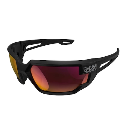 Type-X, Safety Glasses, Anti-Fog & Anti-Scratch, Fire Mirror Lens, Black Frame, Full-Frame