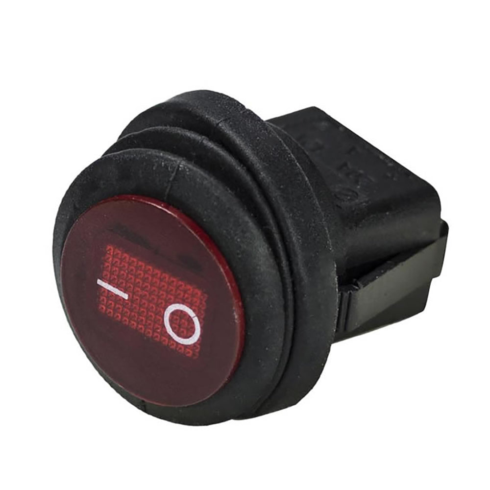 Rocker Switch - Illuminated Red Round - 5-Pack