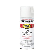 Spray Paint, White, Flat, Solvent, 12 oz