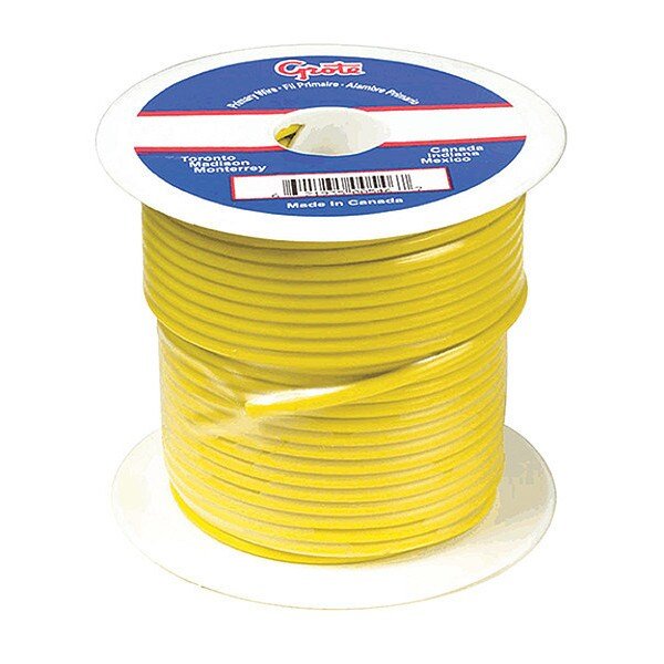 Primary Wire, 14 Gauge, Yellow, 100 Ft Spool