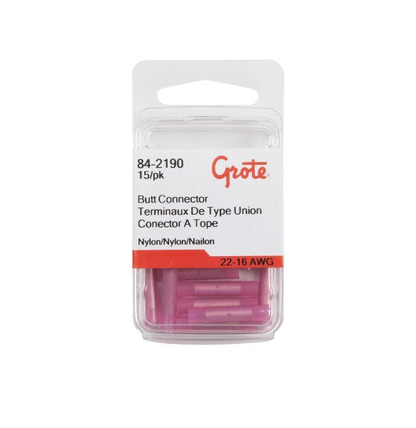 Butt Splice, Nylon, 22-16 Ga, Pk 15
