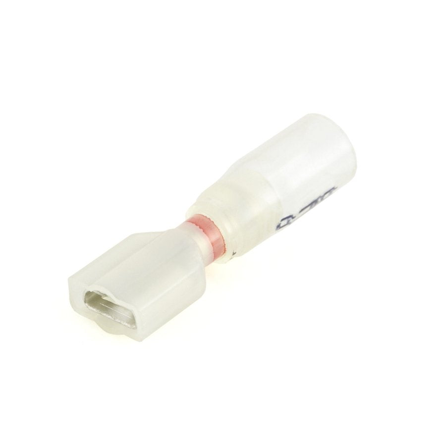 Crystal Clear Heat Shrink Female Disconnect, 16-14 Ga, .250", Pk 15