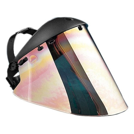 Face Shield, Clear, Gold Visor, 10 in Height, Not Applicable Suspension