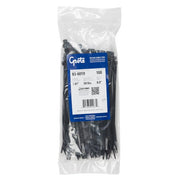 Standard Tie, Black, 8", 50 Lb, Pk 100