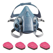 Half Mask Respirator Kit, Includes 4 Filters, Resealable Storage Bag, 7500 Sereis, Bayonet, Size L