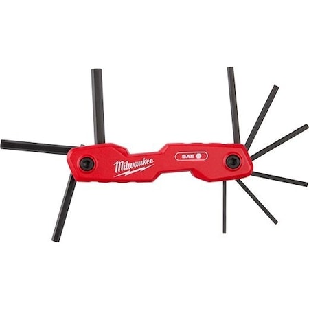 9-Key Folding Hex Key Set - SAE