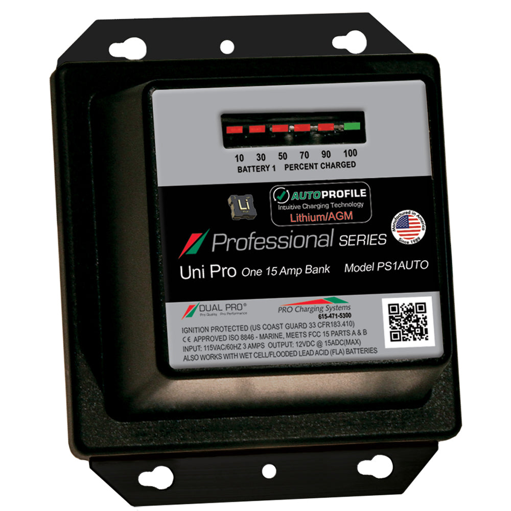 PS1 Auto 15A - 1-Bank Lithium/AGM Battery Charger