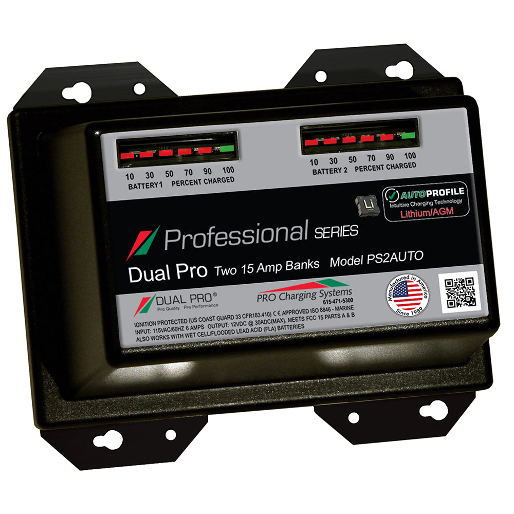 PS2 Auto 15A - 2-Bank Lithium/AGM Battery Charger