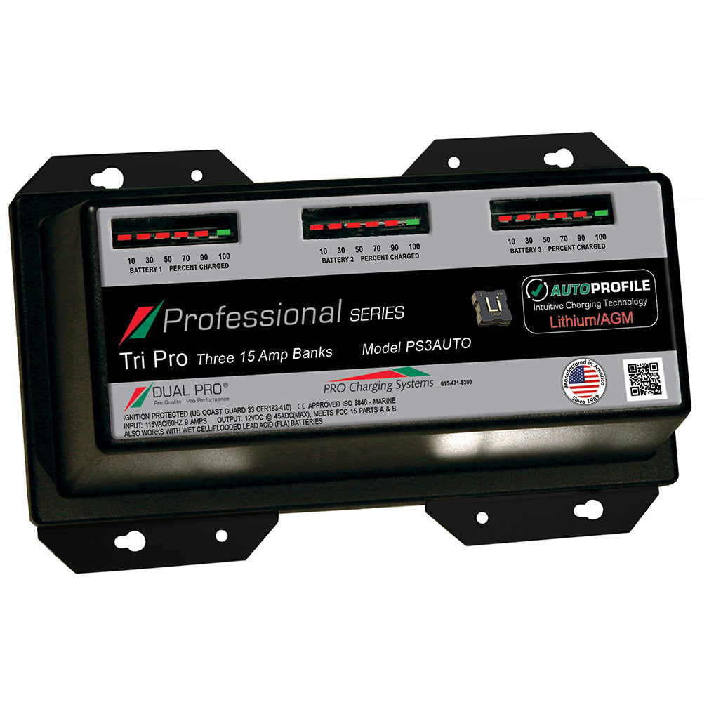 PS3 Auto 15A - 3-Bank Lithium/AGM Battery Charger