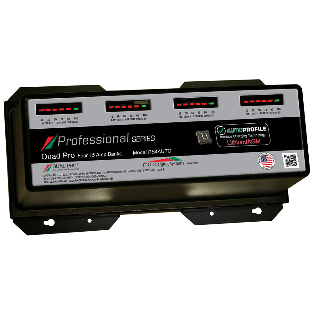 PS4 Auto 15A - 4-Bank Lithium/AGM Battery Charger