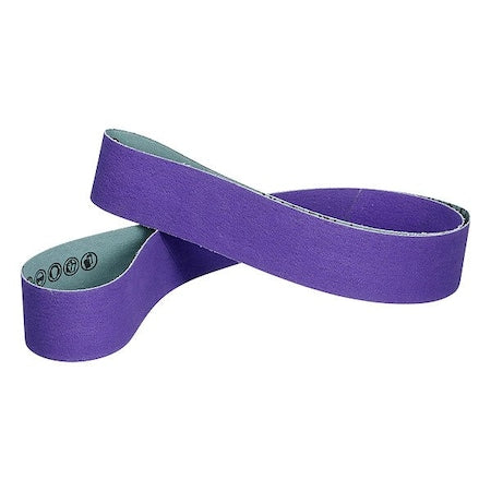 Sanding Belt, Coated, Ceramic, 60 Grit, Not Applicable, 1184F, Purple