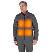 Men's Heated Jacket, Gray, Heats 3 to 12 hours ,12 V 3 Outside Pockets, 3XL