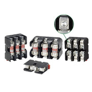 Open Fuse Block, 0 to 30A Amp Range, 600V AC/DC Volt Rating, 3 Poles, Box Lug