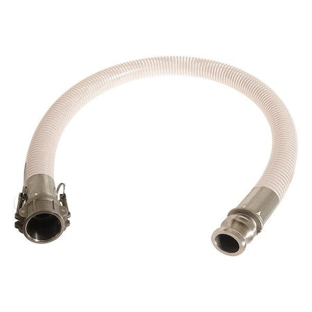 1-1/4"X15' CLR/WHT 120# PVC FOOD SS C+E