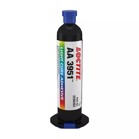 UV Curable Adhesive, AA 3951 Series, Translucent, 0.85 oz., Syringe, Not Applicable Mix Ratio