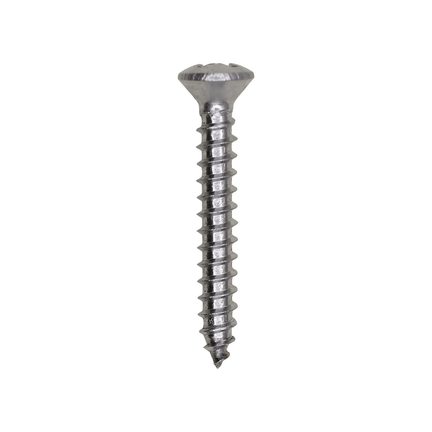 6 x 1" Phillips Oval Head Tapping Screw 18-8 Grade Stainless Steel