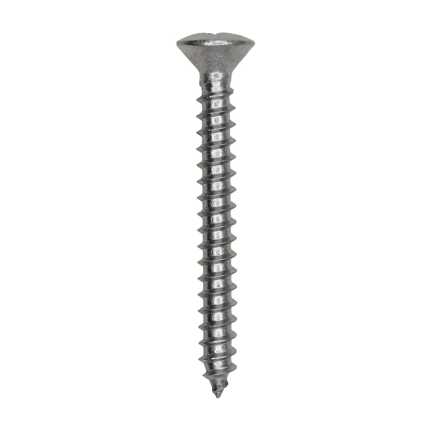 6 x 1-1/4" Phillips Oval Head Tapping Screw 18-8 Grade Stainless Steel