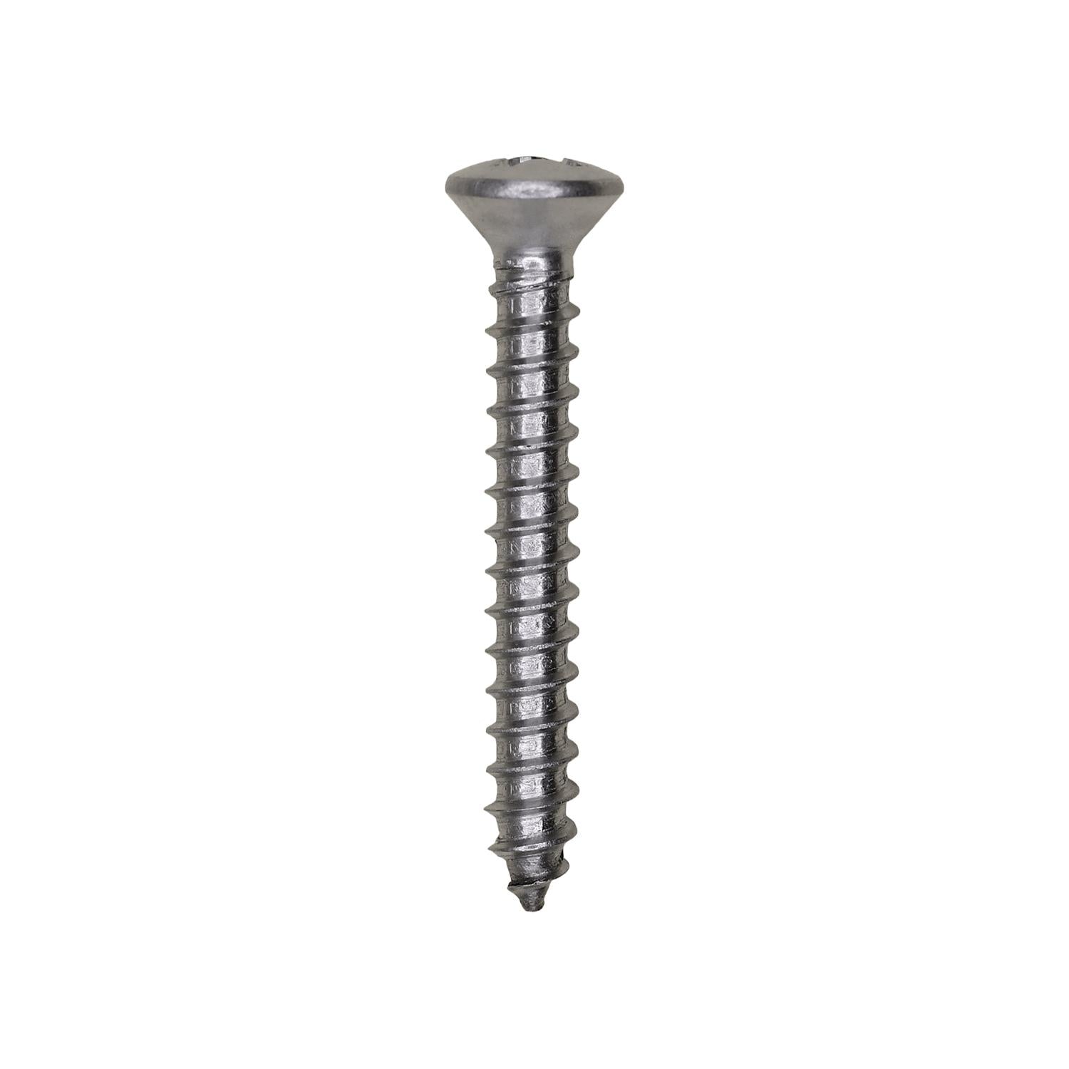 8 x 1-1/4" Phillips Oval Head Tapping Screw 18-8 Grade Stainless Steel