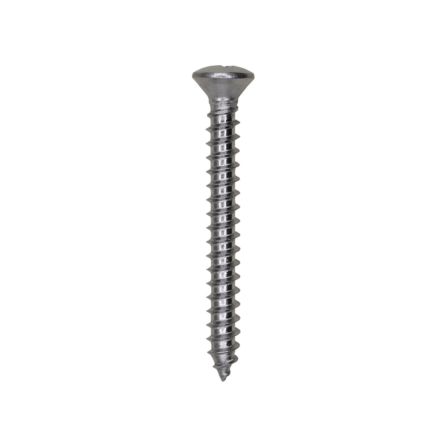 8 x 1-1/2" Phillips Oval Head Tapping Screw 18-8 Grade Stainless Steel