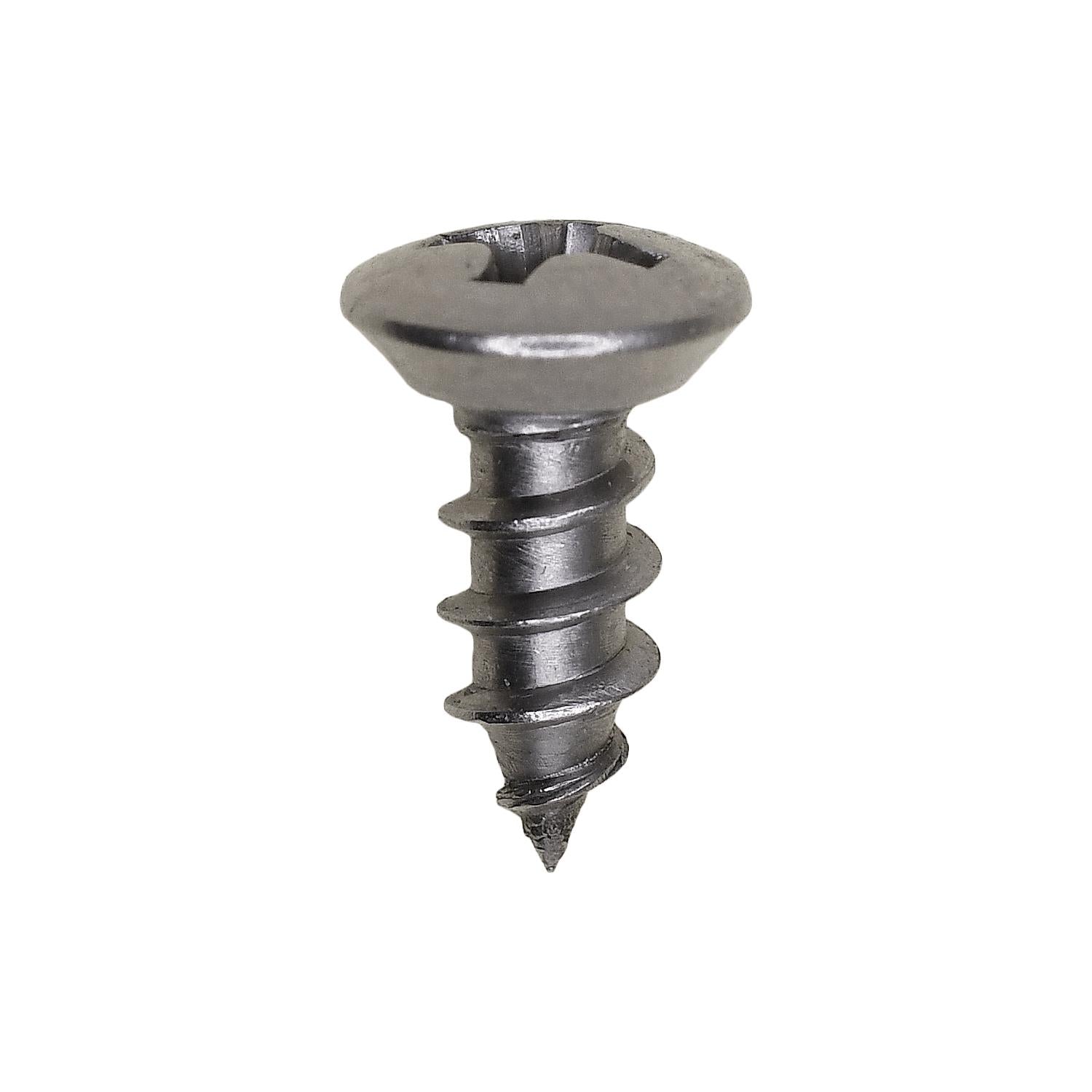 10 x 1/2" Phillips Oval Head Tapping Screw 18-8 Grade Stainless Steel