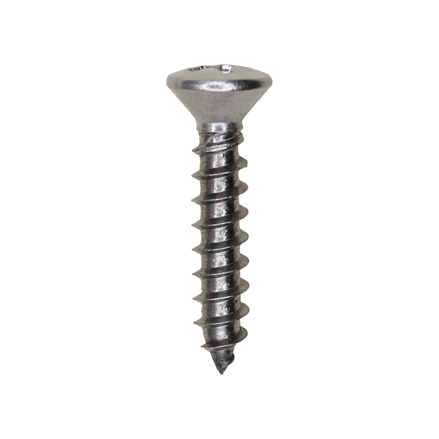 10 x 1" Phillips Oval Head Tapping Screw 18-8 Grade Stainless Steel