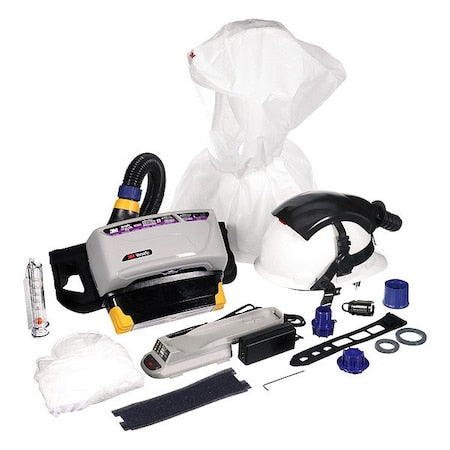 PAPR Kit, Versaflo, Hood with Hard Hat, Belt-Mount/Back-Mount, 4-pt Ratchet, Universal