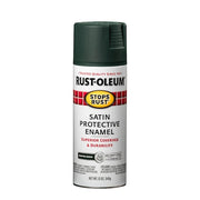 Spray Paint, Hunter Green, Satin, Solvent, 12 oz