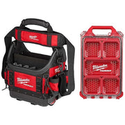 Tote + Compact Organizer, Black, Red, Ballistic Nylon, 35 Pockets