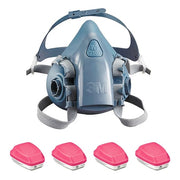 Respirator and Filter Combo Kit, 7500, Acid Gas (AG), P100, Bayonet, Size, M 4 Cartridges Included