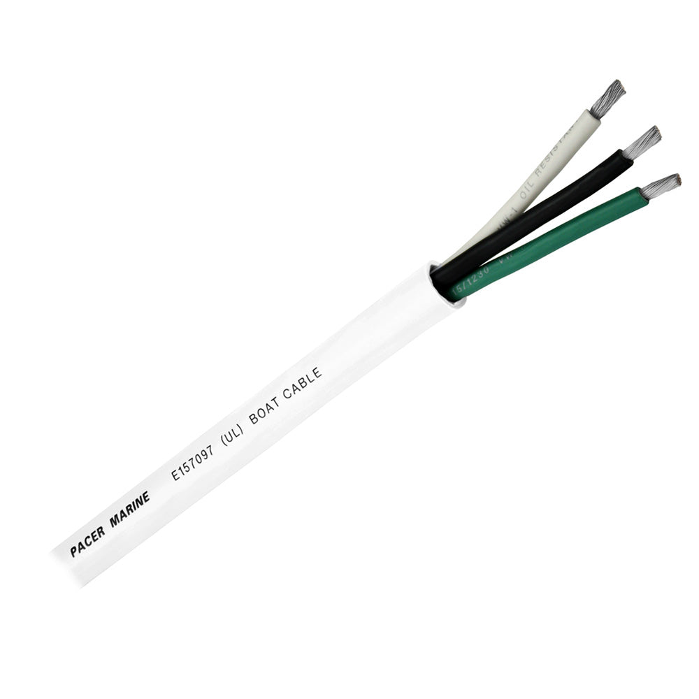 Round 3 Conductor Cable - 250' - 12/3 AWG - Black, Green & White