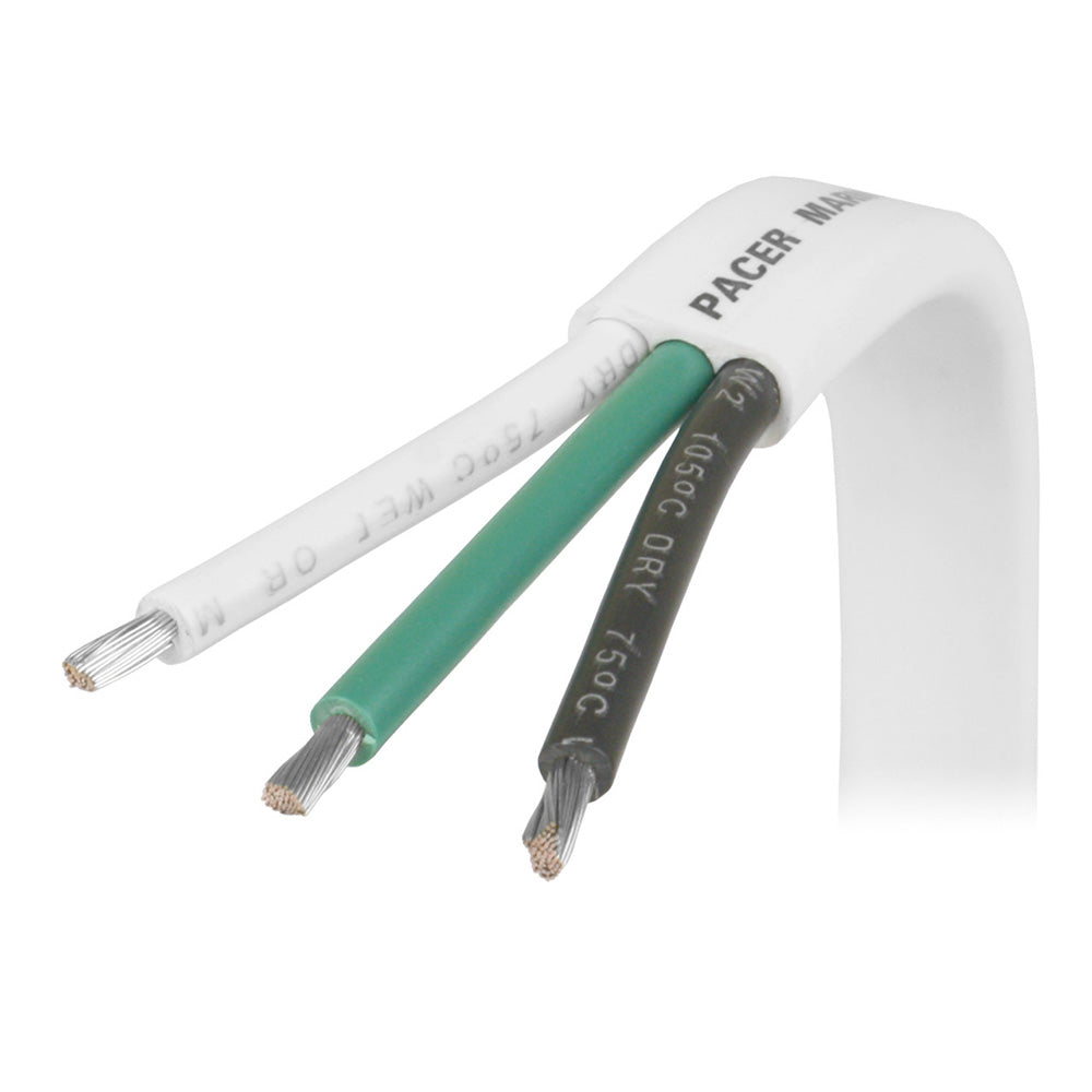 White Triplex Cable - 14/3 AWG - Black/Green/White - Sold by the Foot