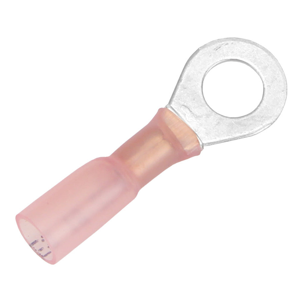 22-18 AWG Heat Shrink Ring Terminal - 1/4" Stud Size - 100 Pack