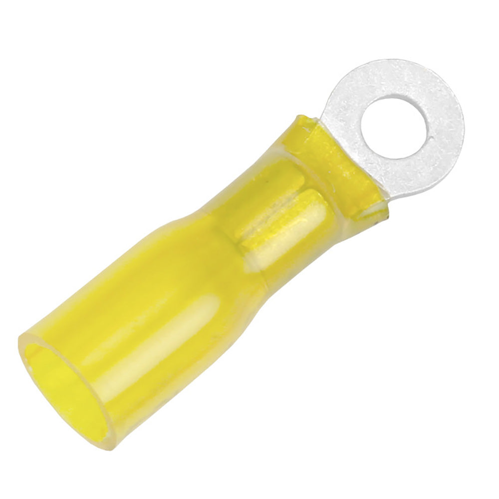 12-10 AWG Heat Shrink Ring Terminal - #10 Stud Size - 100 Pack