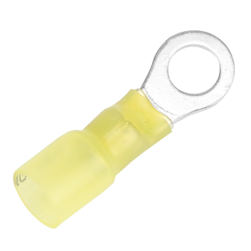 12-10 AWG Heat Shrink Ring Terminal - 1/4" Stud Size - 25 Pack