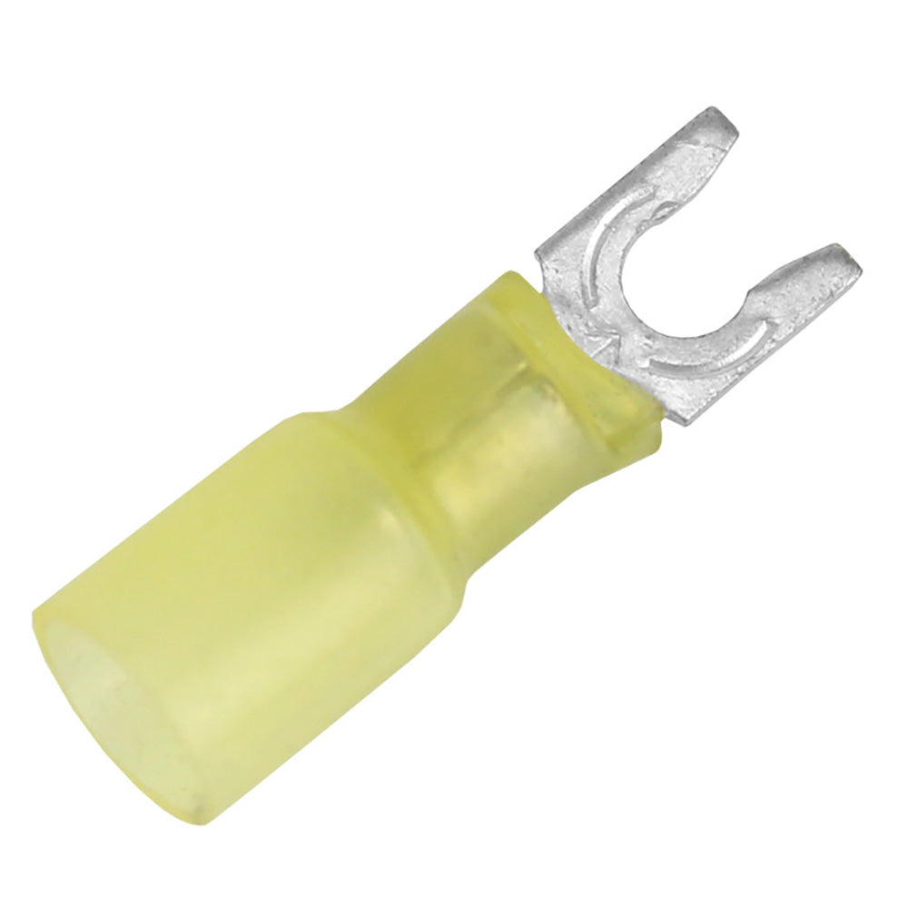 12-10 AWG Heat Shrink Spade Terminal - #8 Stud Size - 3 Pack