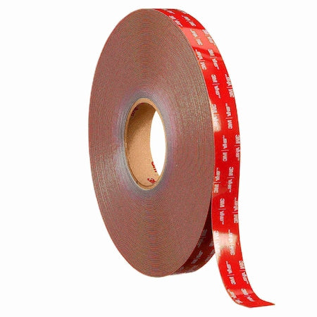 Double-Sided Foam Tape, 1/2 in W, 36 yd L, 25 mil, Acrylic Foam, Double-Sided, 18 PK