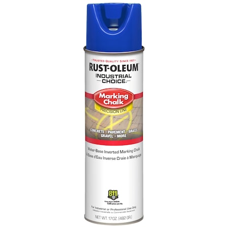 Inverted Marking Chalk Aerosol, 20 oz, Blue, Water -Based
