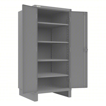 Storage Cabinet, 78 in H, 36 1/4 in W, 36 1/4 in D, Swing, Padlockeable, 4 Shelves