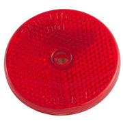 Reflector, Screw-On, Red, Round, Dia 2 In