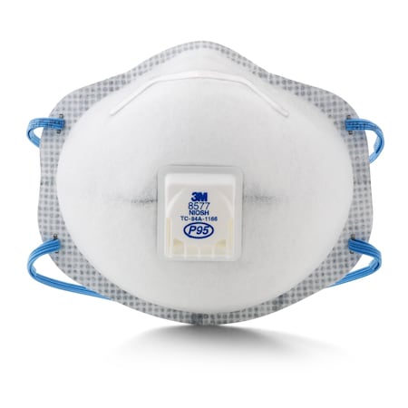 Disposable Respirator, Nuisance Organic Vapor, P95, Molded, Dual, Non-Adjustable, Metal Nose Clip