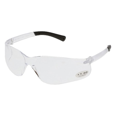 BK1, Reader Safety Glasses, Anti-Scratch, Clear Lens, Frameless, Frameless