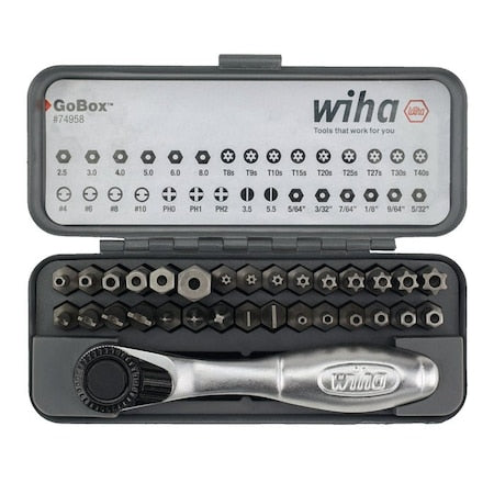 32 Piece GoBox Standard Bit Set with Mini Ratchet
