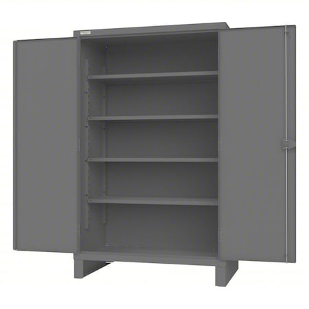 Storage Cabinet, 78 in H, 48 1/4 in W, 30 1/4 in D, Swing, Padlockeable, 4 Shelves