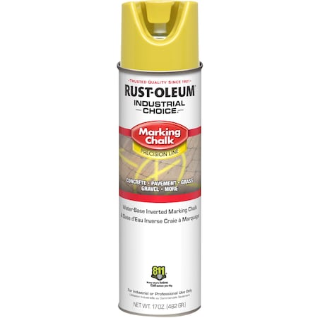 Inverted Marking Chalk Aerosol, 20 oz, APWA Yellow, Water -Based