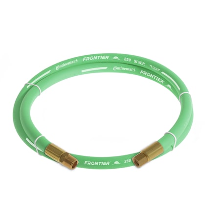3/8" x 5' Green EPDM Rubber Air Hose, 300 PSI, 1/4" MNPT x FNPSM