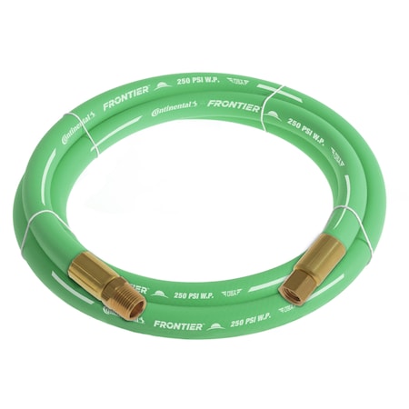 1/2" x 5' Green EPDM Rubber Air Hose, 300 PSI, 1/2" MNPT x FNPSM